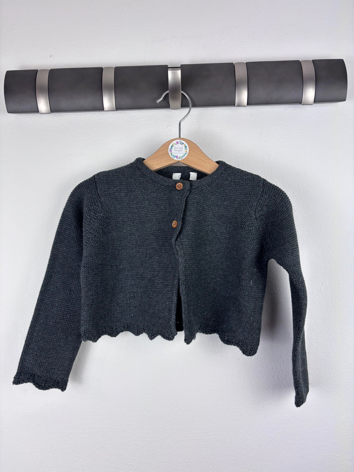 Next Charcoal Knit Sparkle Cardigan-Cardigans-Second Snuggle Preloved