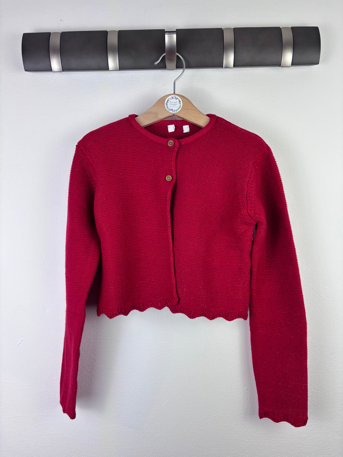 Next Red Knit Sparkle Cardigan-Cardigans-Second Snuggle Preloved