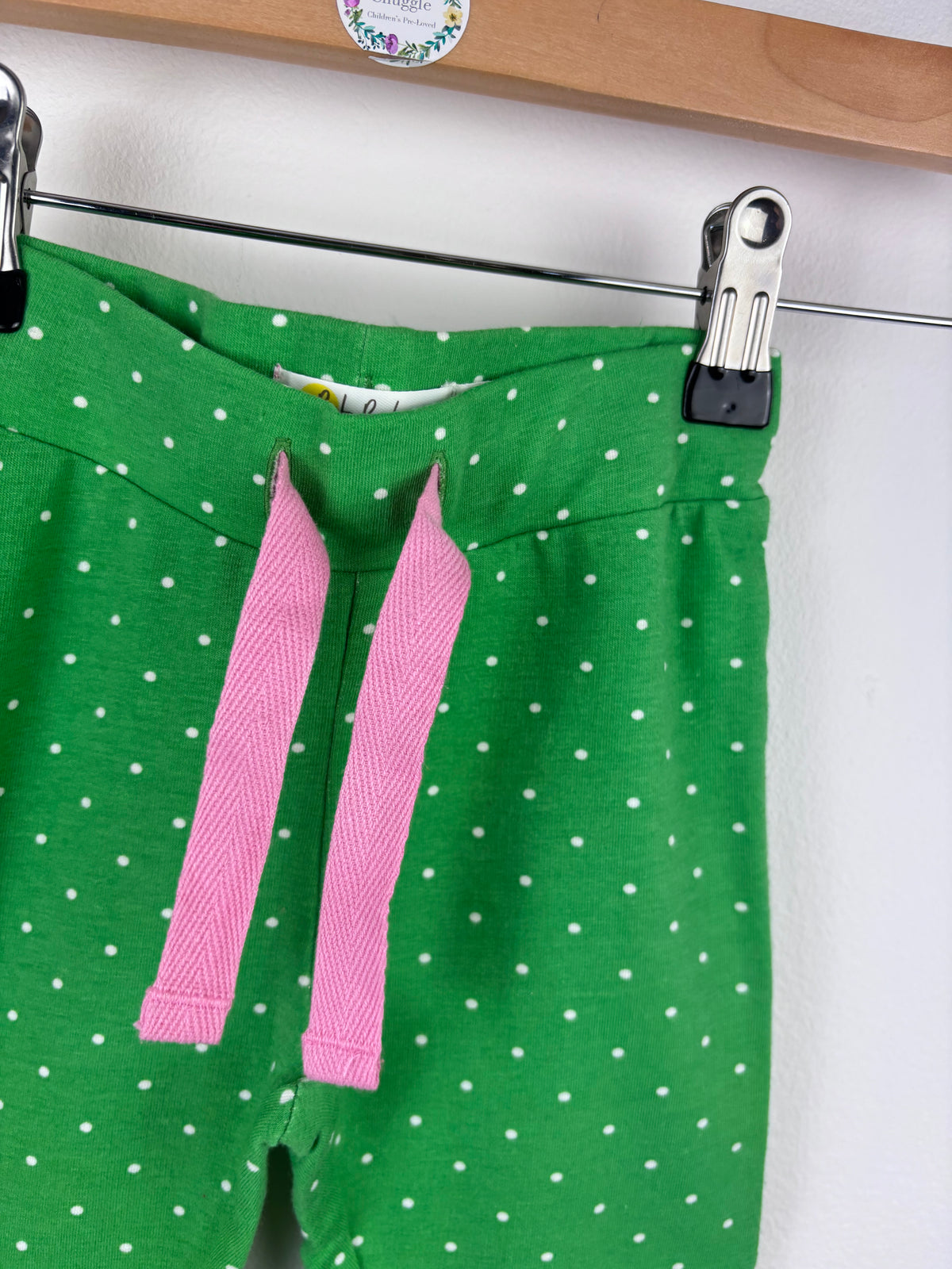 Boden Green Polka Dot Leggings-Leggings-Second Snuggle Preloved