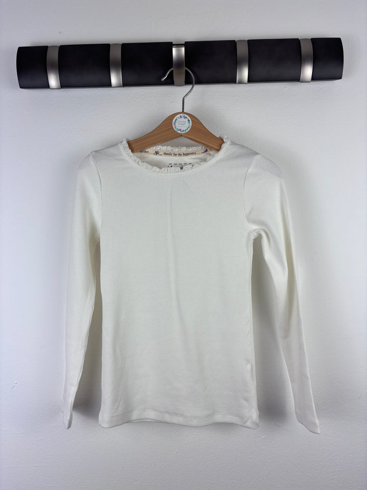 Next Cream Long Sleeve Ribbed Top Various Sizes-Tops-Second Snuggle Preloved
