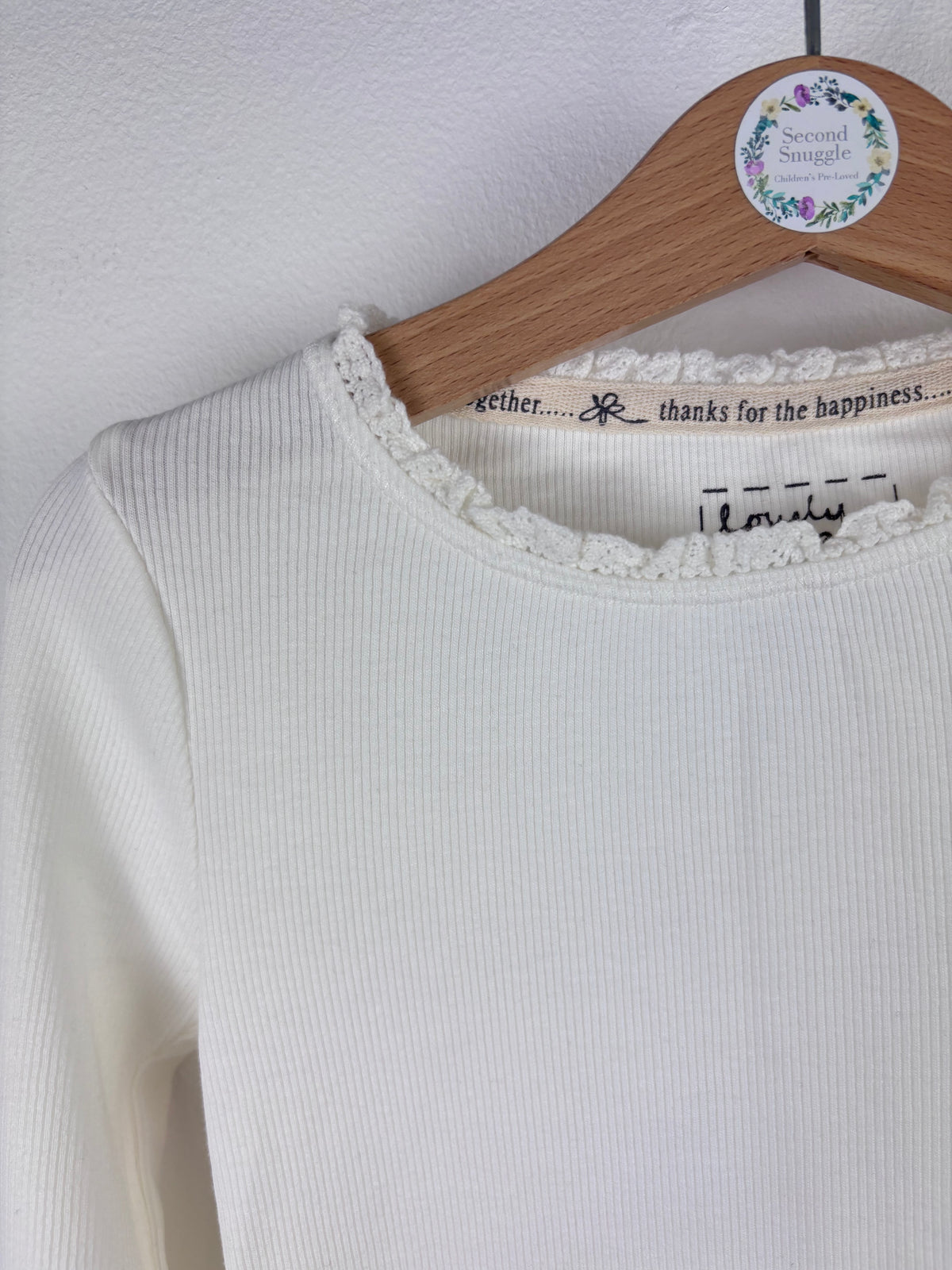 Next Cream Long Sleeve Ribbed Top-Tops-Second Snuggle Preloved