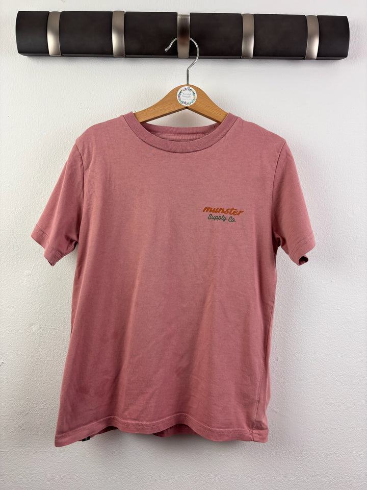 Munster Dusty Pink T-Shirt with Chest Logo 6 Years-Tops-Second Snuggle Preloved
