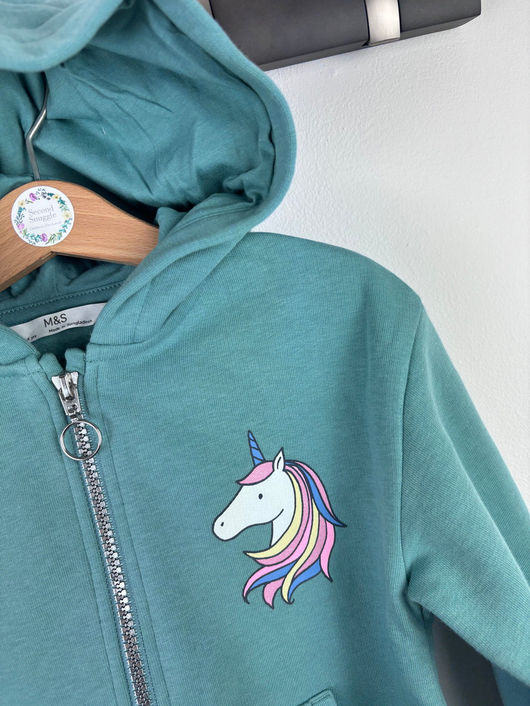 M&S Teal Unicorn Zip Hoodie Various Sizes