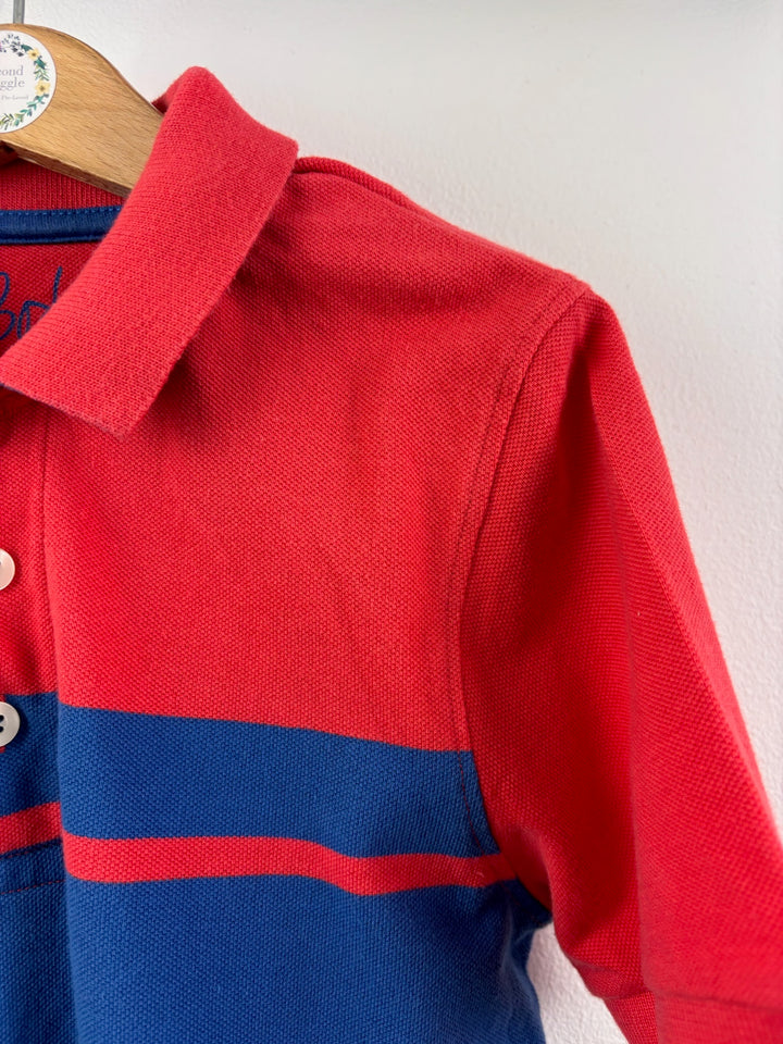 Boden Red Polo Shirt with Blue Chest Stripes 9-10 Years-Tops-Second Snuggle Preloved