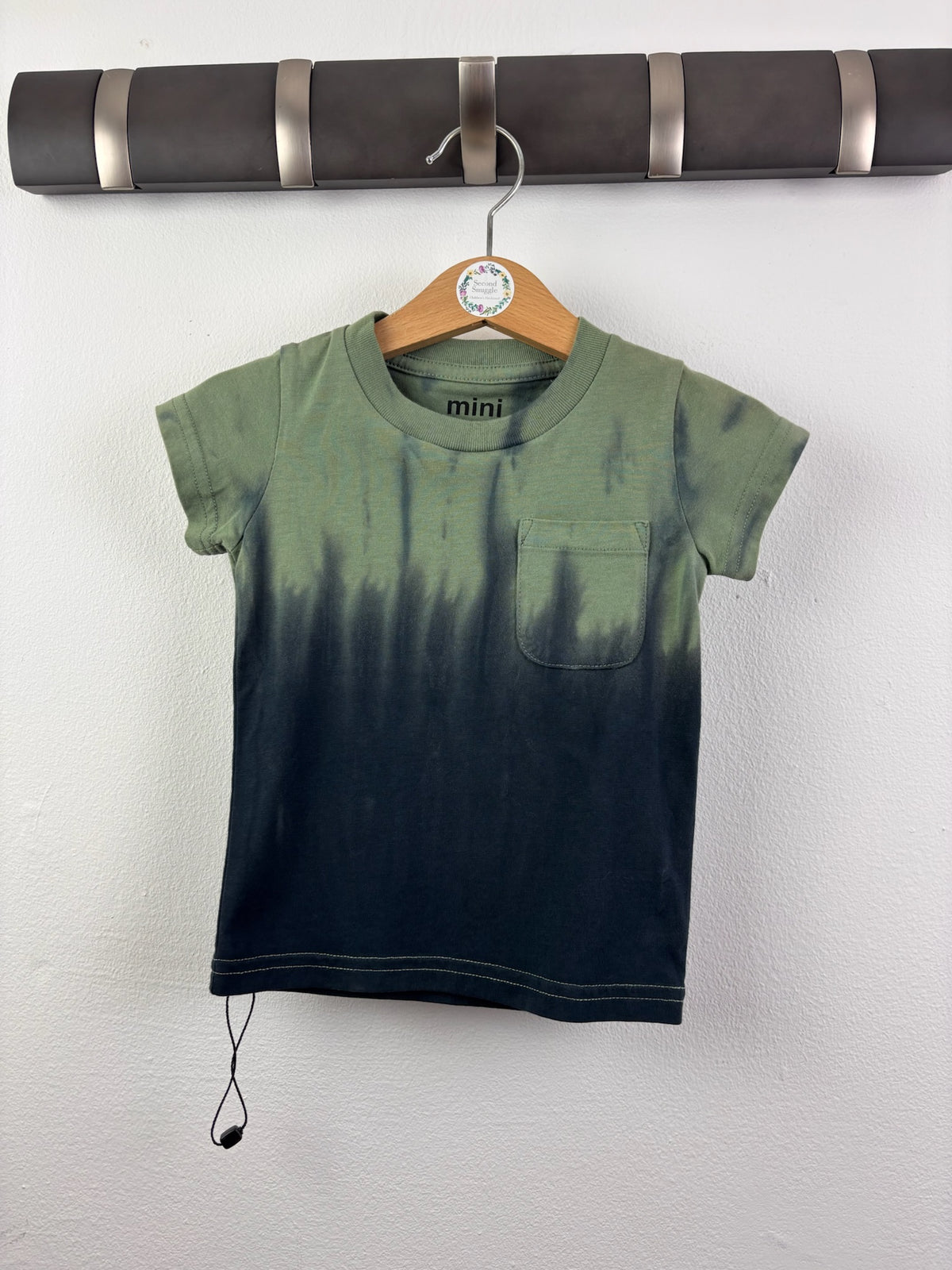 Munster Green and Navy Dip-Dye T-Shirt with Chest Pocket 3-6 Months-Tops-Second Snuggle Preloved