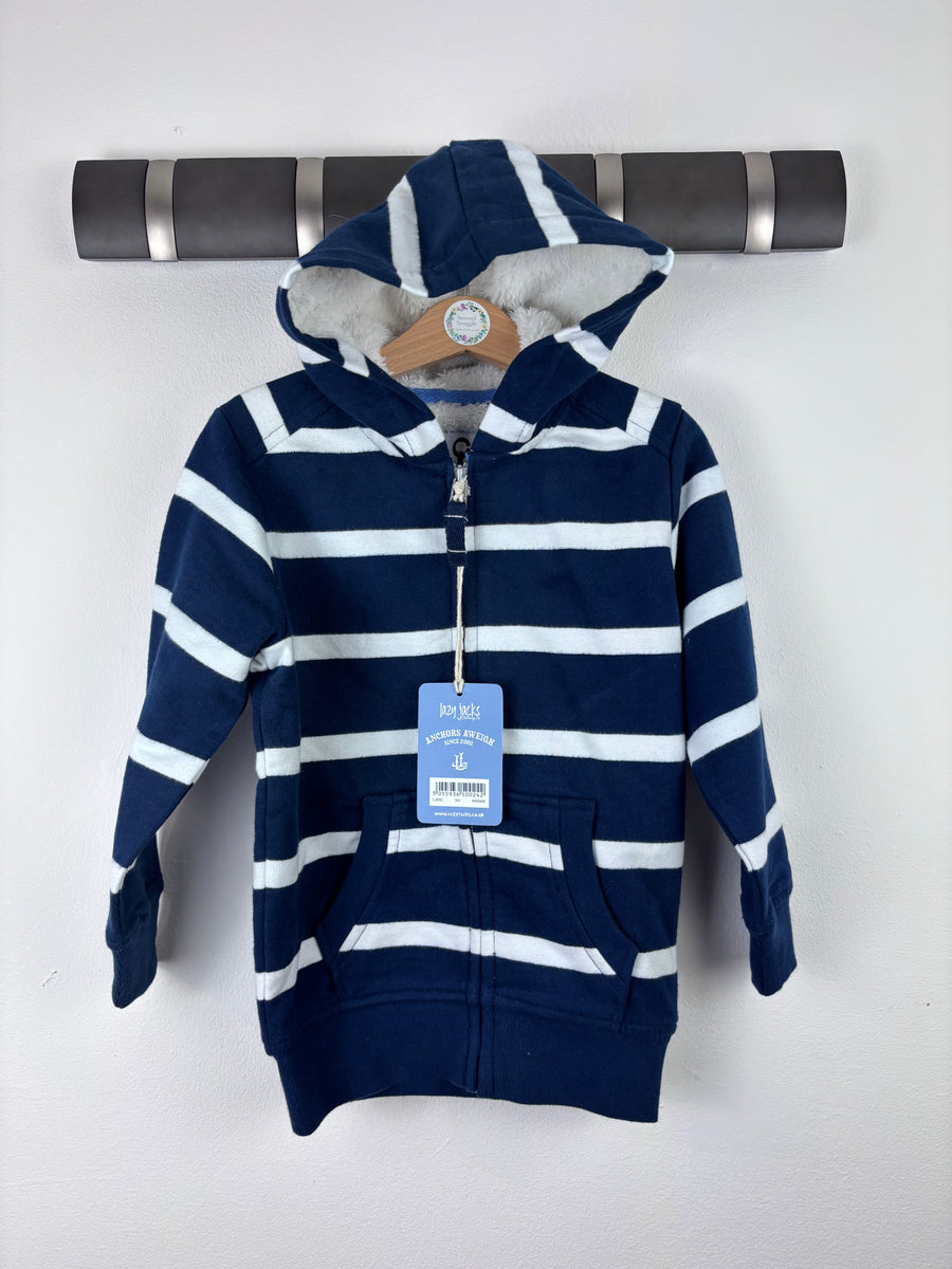 Lazy Jacks Navy Striped Hoodie 3-4 Years-Hoodies-Second Snuggle Preloved
