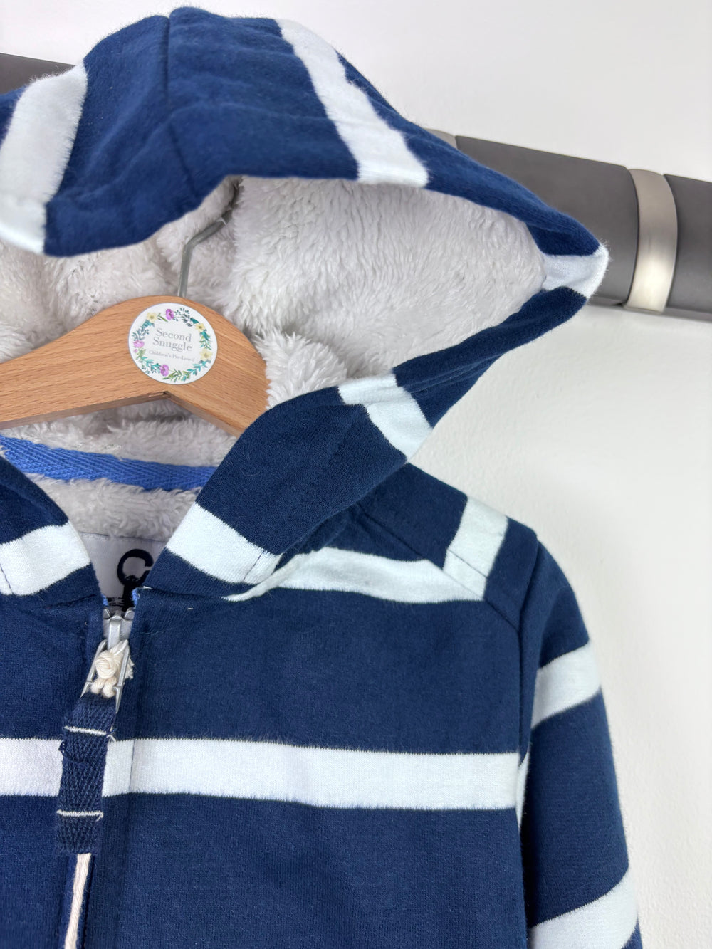 Lazy Jacks Navy Striped Hoodie 3-4 Years-Hoodies-Second Snuggle Preloved