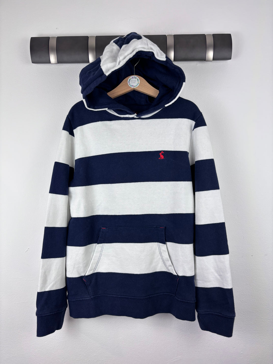 Joules Navy and White Striped Hoodie 10 Years-Hoodies-Second Snuggle Preloved