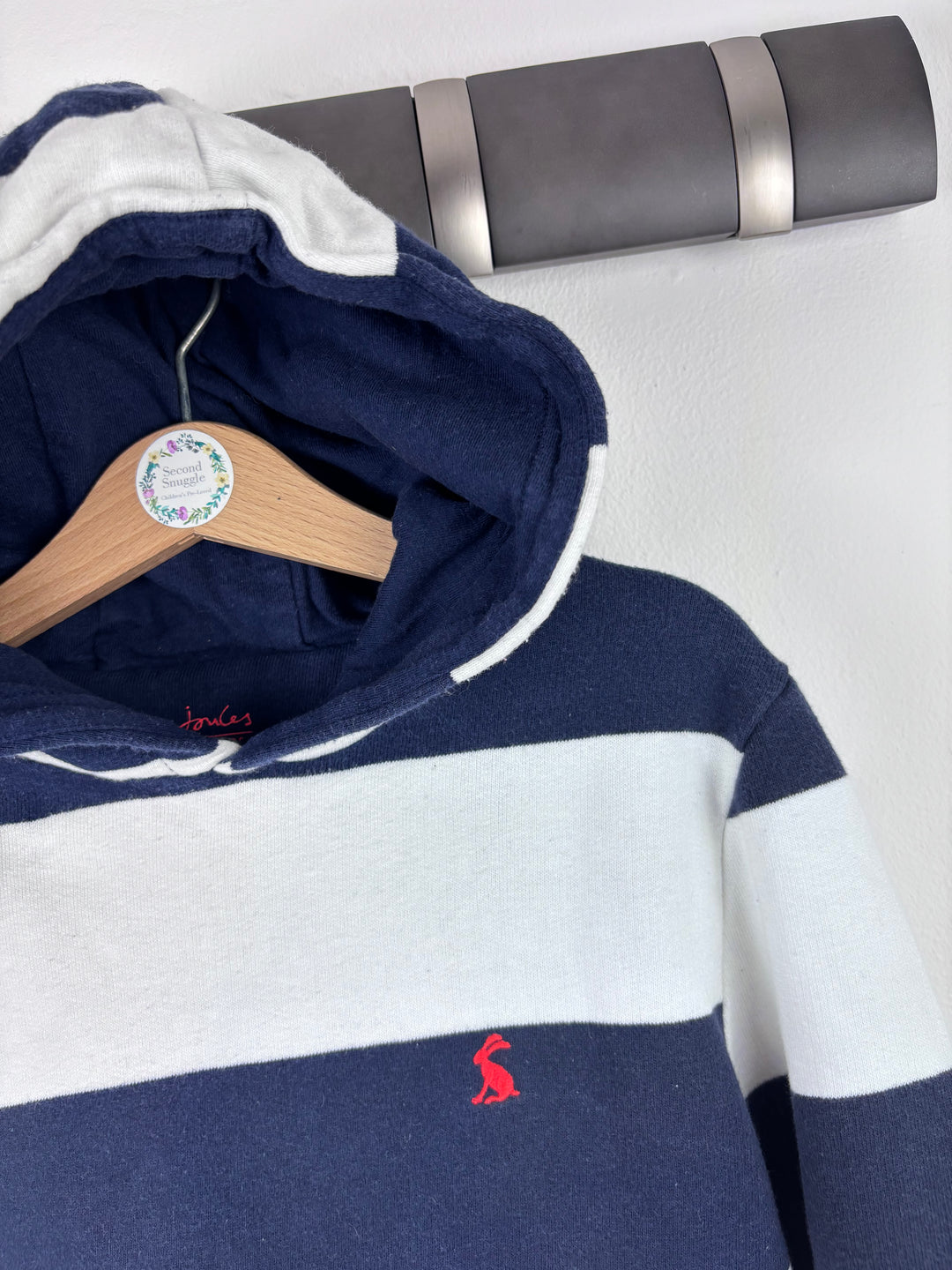 Joules Navy and White Striped Hoodie 10 Years-Hoodies-Second Snuggle Preloved