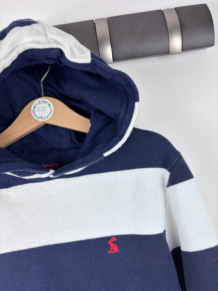 Joules Navy and White Striped Hoodie 10 Years-Hoodies-Second Snuggle Preloved