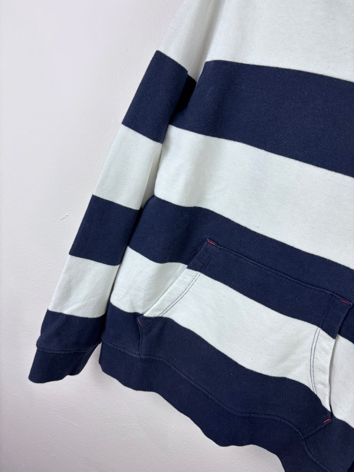 Joules Navy and White Striped Hoodie 10 Years-Hoodies-Second Snuggle Preloved