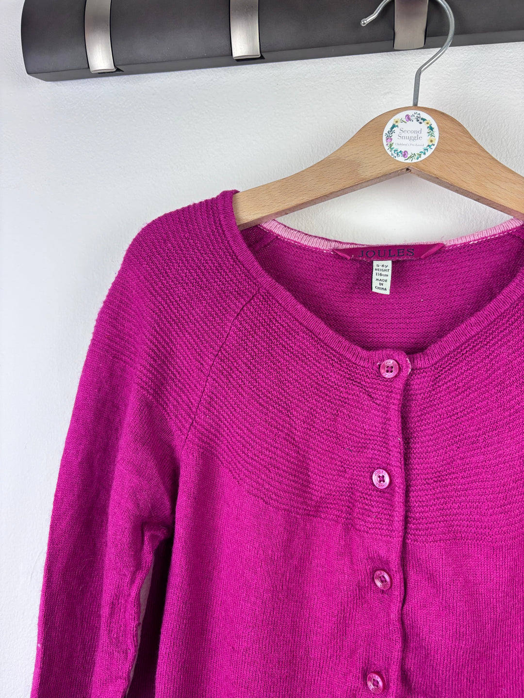 Joules Pink Button Cardigan 5-6 Years-Cardigans-Second Snuggle Preloved