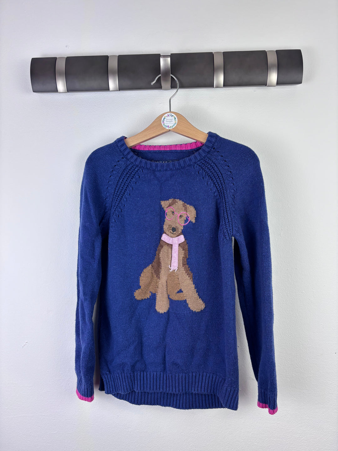 Joules Navy Dog Knit Jumper 5-6 Years-Jumpers-Second Snuggle Preloved