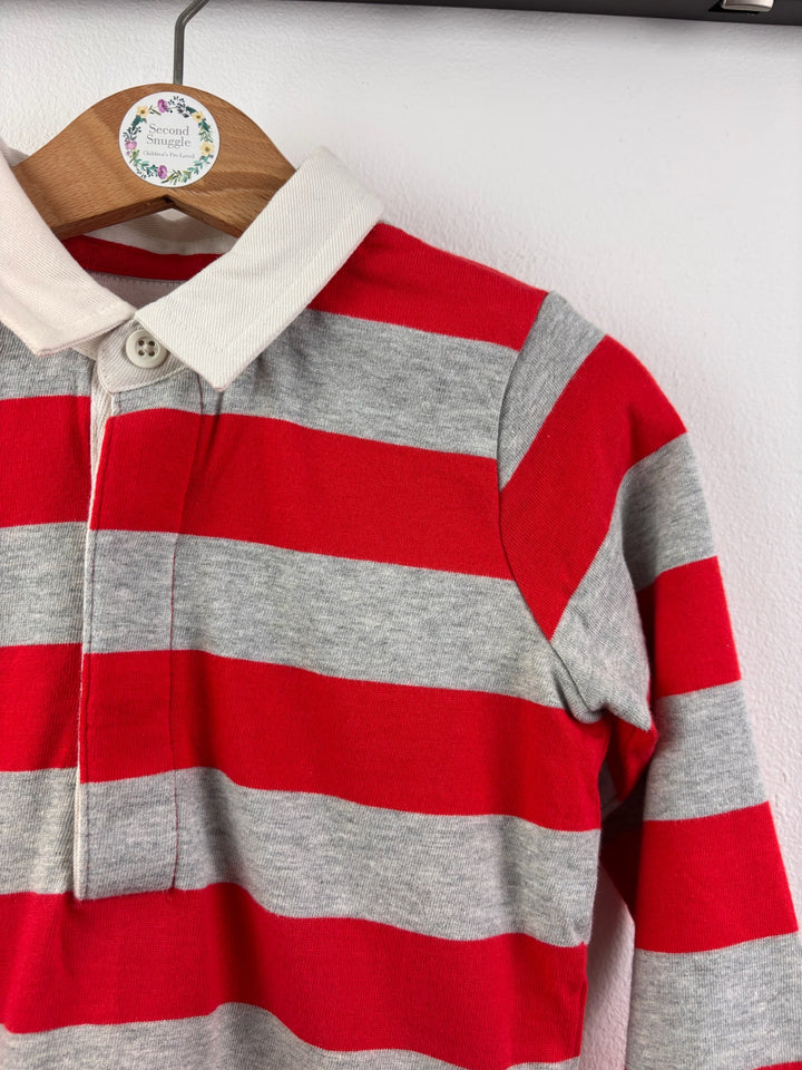 Boden Red and Grey Striped Rugby Bodysuit 18-24 Months-Tops-Second Snuggle Preloved