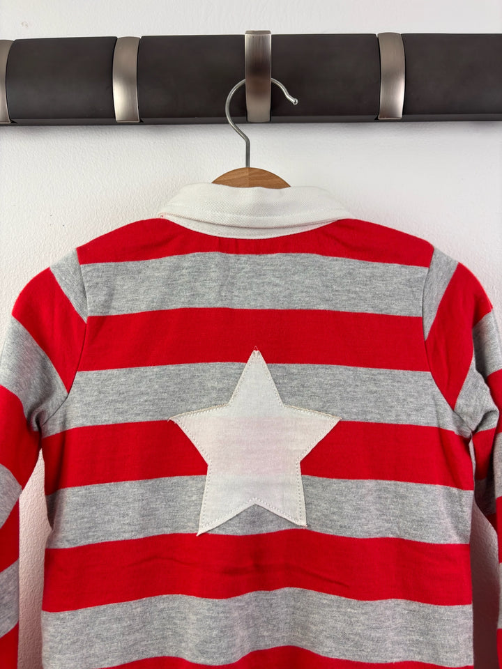 Boden Red and Grey Striped Rugby Bodysuit 18-24 Months-Tops-Second Snuggle Preloved