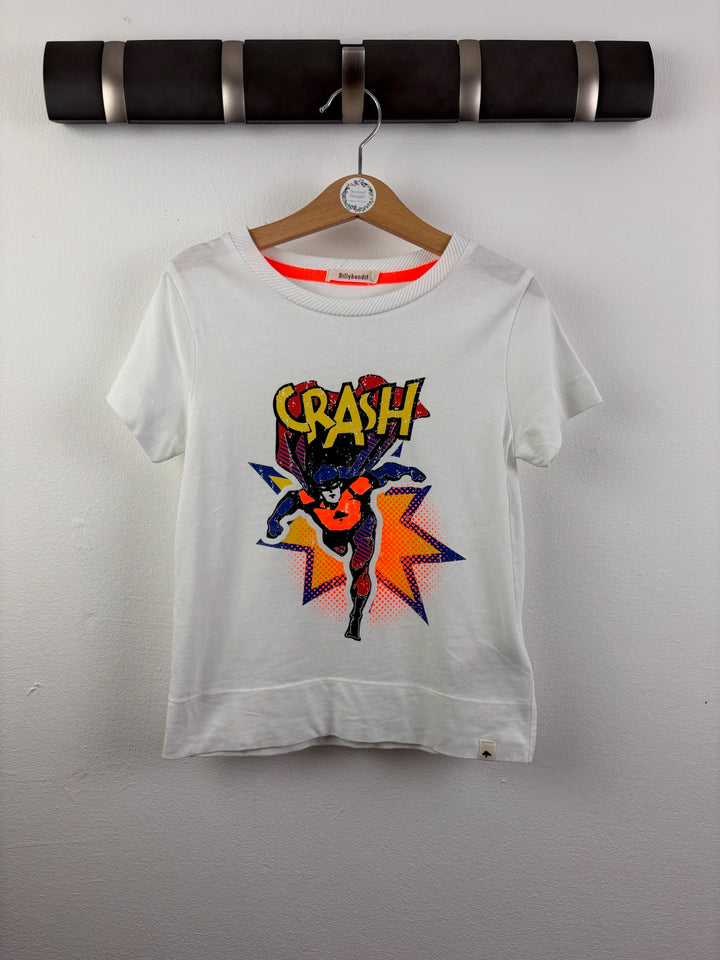 Billybandit White T-Shirt with Comic Superhero Graphic 5 Years-Tops-Second Snuggle Preloved