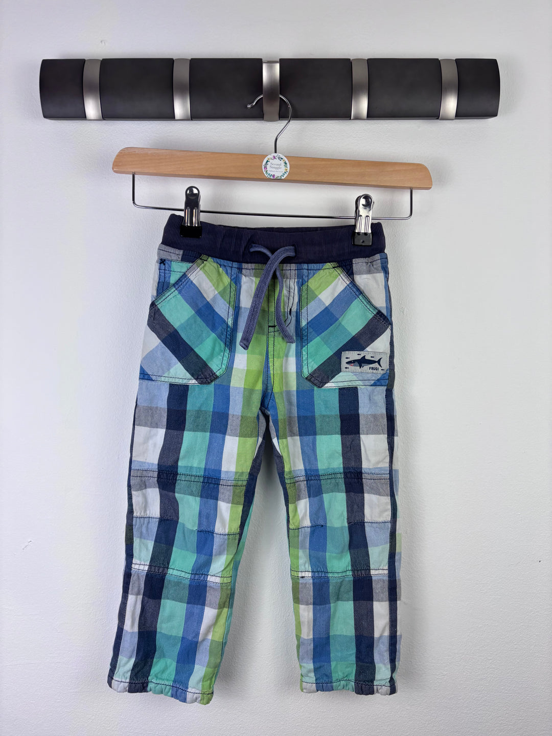Frugi Check Patchwork Trousers 2-3 Years-Trousers-Second Snuggle Preloved