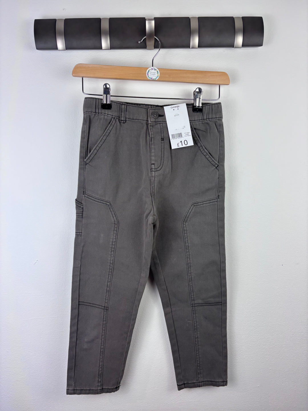 George Grey Cargo Trousers 6-7 Years-Trousers-Second Snuggle Preloved