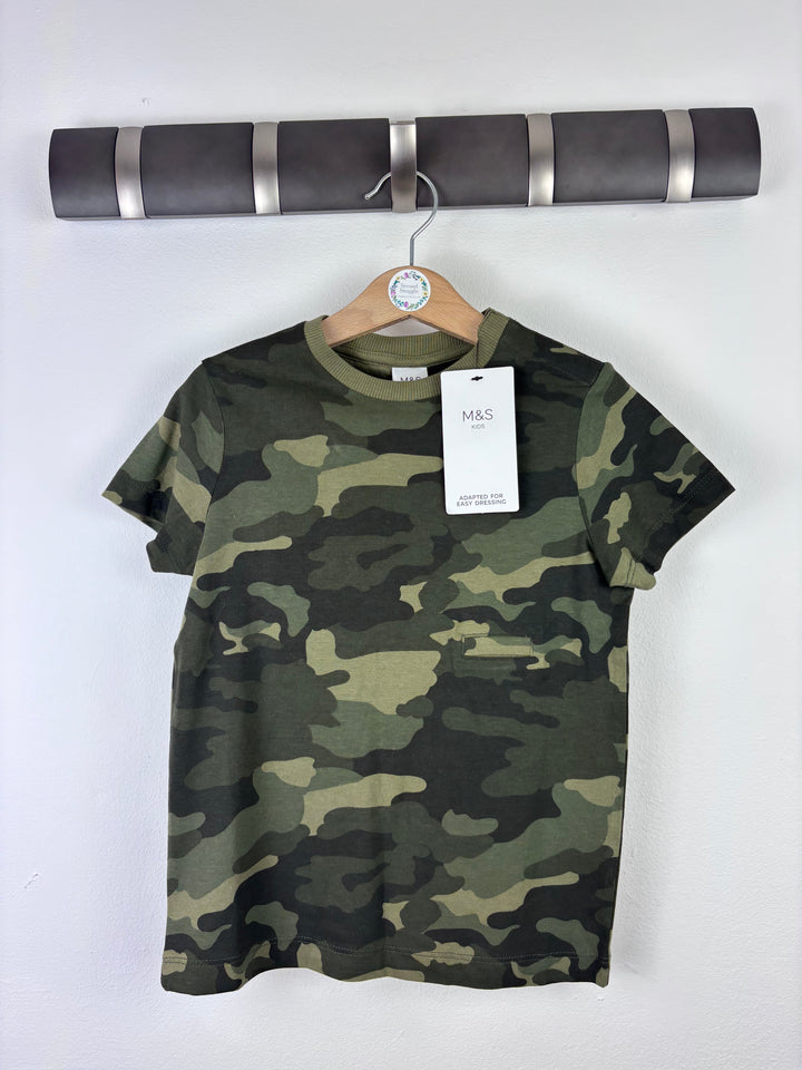 M&S Camo Print Adaptable Dressing T-Shirt 4-5 Years-Tops-Second Snuggle Preloved