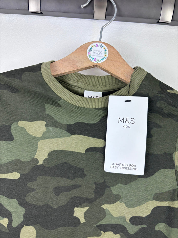 M&S Camo Print Adaptable Dressing T-Shirt 4-5 Years-Tops-Second Snuggle Preloved