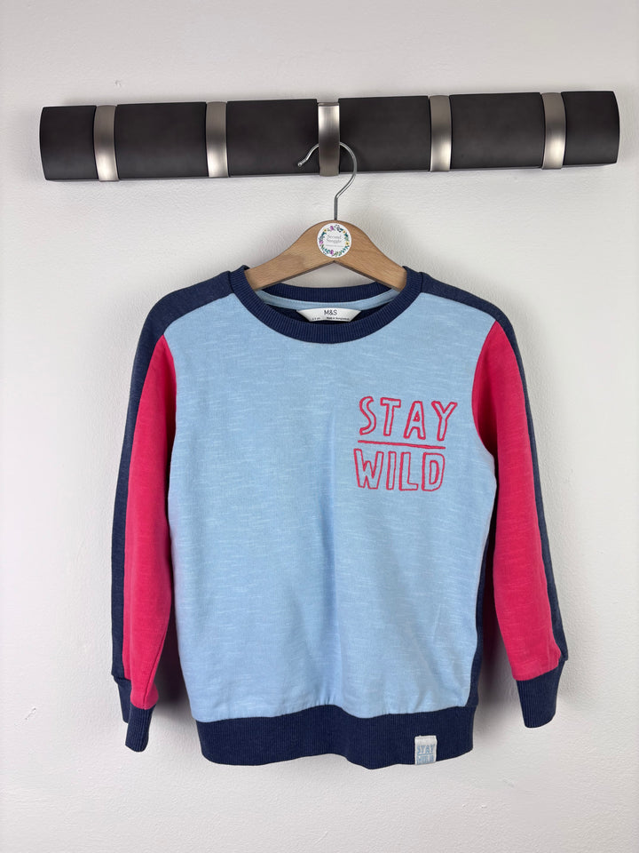 M&S Stay Wild Colour Block Jumper 2-3 Years-Jumpers-Second Snuggle Preloved