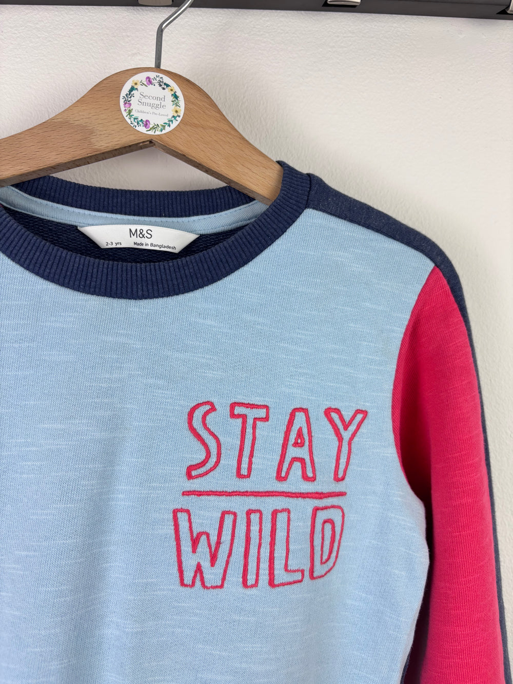 M&S Stay Wild Colour Block Jumper 2-3 Years-Jumpers-Second Snuggle Preloved