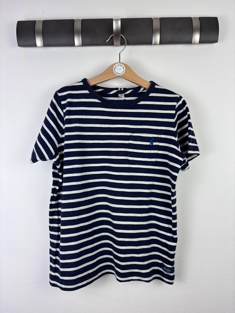 Joules Navy Stripe Short Sleeve T-Shirt 9-10 Years-Tops-Second Snuggle Preloved