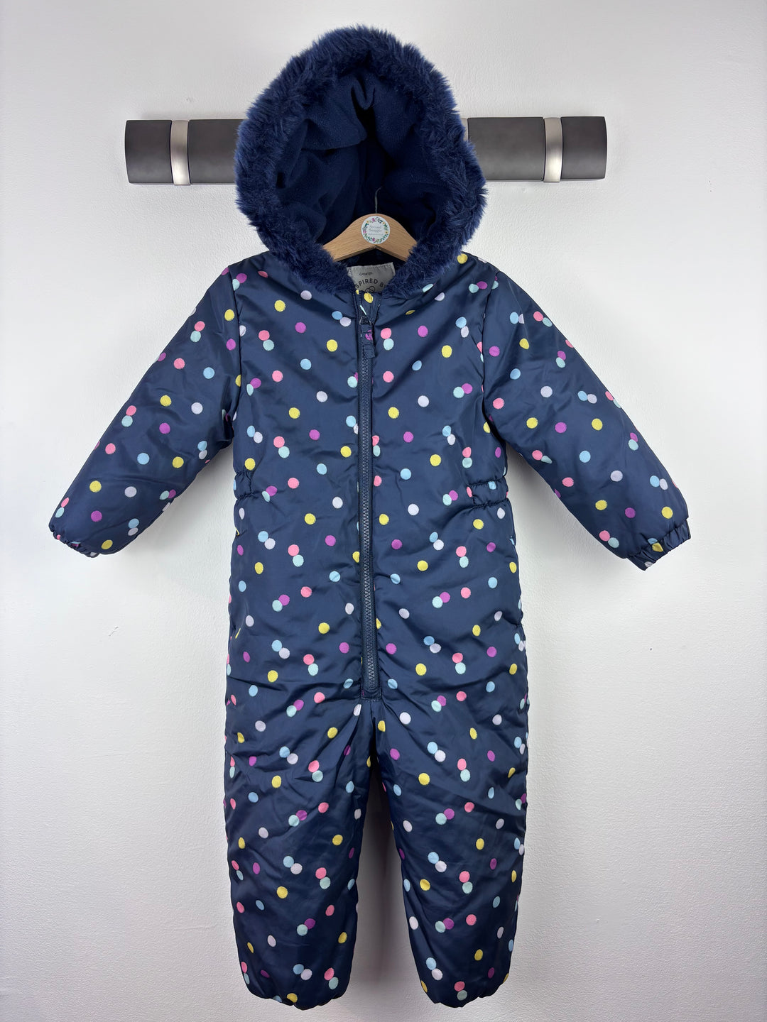 George Navy Polka Dot Snowsuit 2-3 Years-Snow Suits-Second Snuggle Preloved
