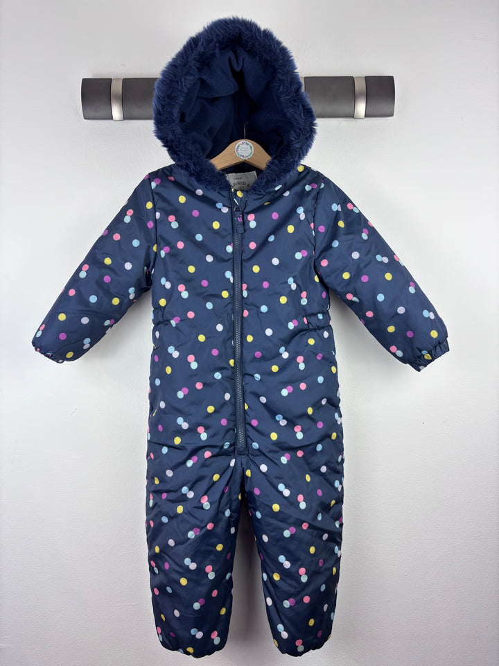 George Navy Polka Dot Snowsuit 2-3 Years-Snow Suits-Second Snuggle Preloved