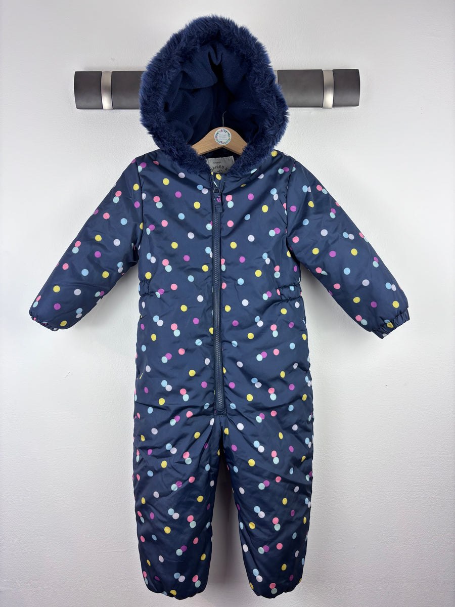 George Navy Polka Dot Snowsuit 2-3 Years-Snow Suits-Second Snuggle Preloved