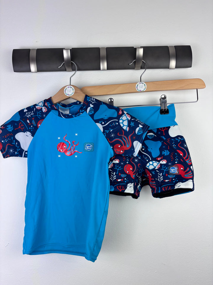 Splash About Blue Ocean Rash Vest & Shorts Set 2-3 Years