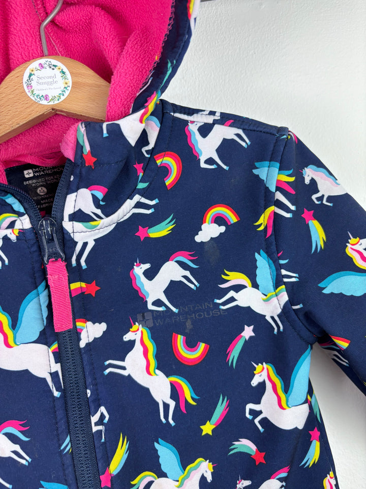Mountain Warehouse Unicorn Print Softshell Jacket 3-4 Years