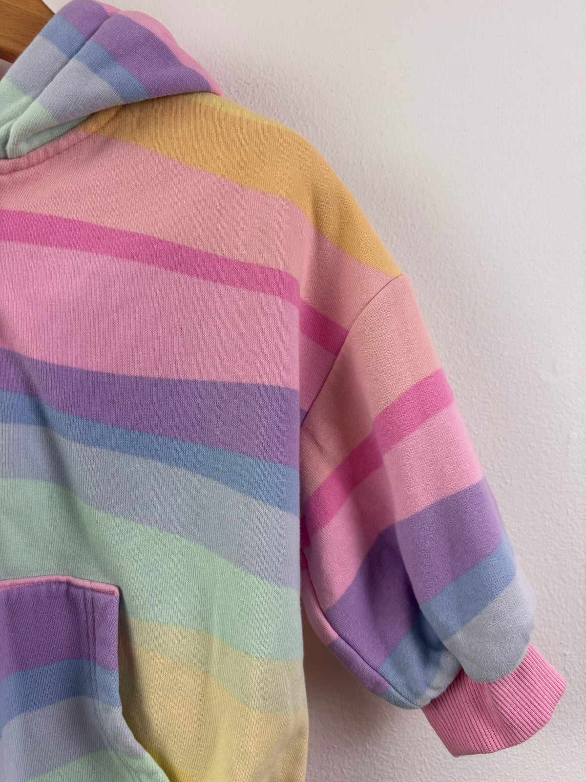 Next Pastel Rainbow Striped Zip-Up Hoodie 12-18 Months-Hoodies-Second Snuggle Preloved