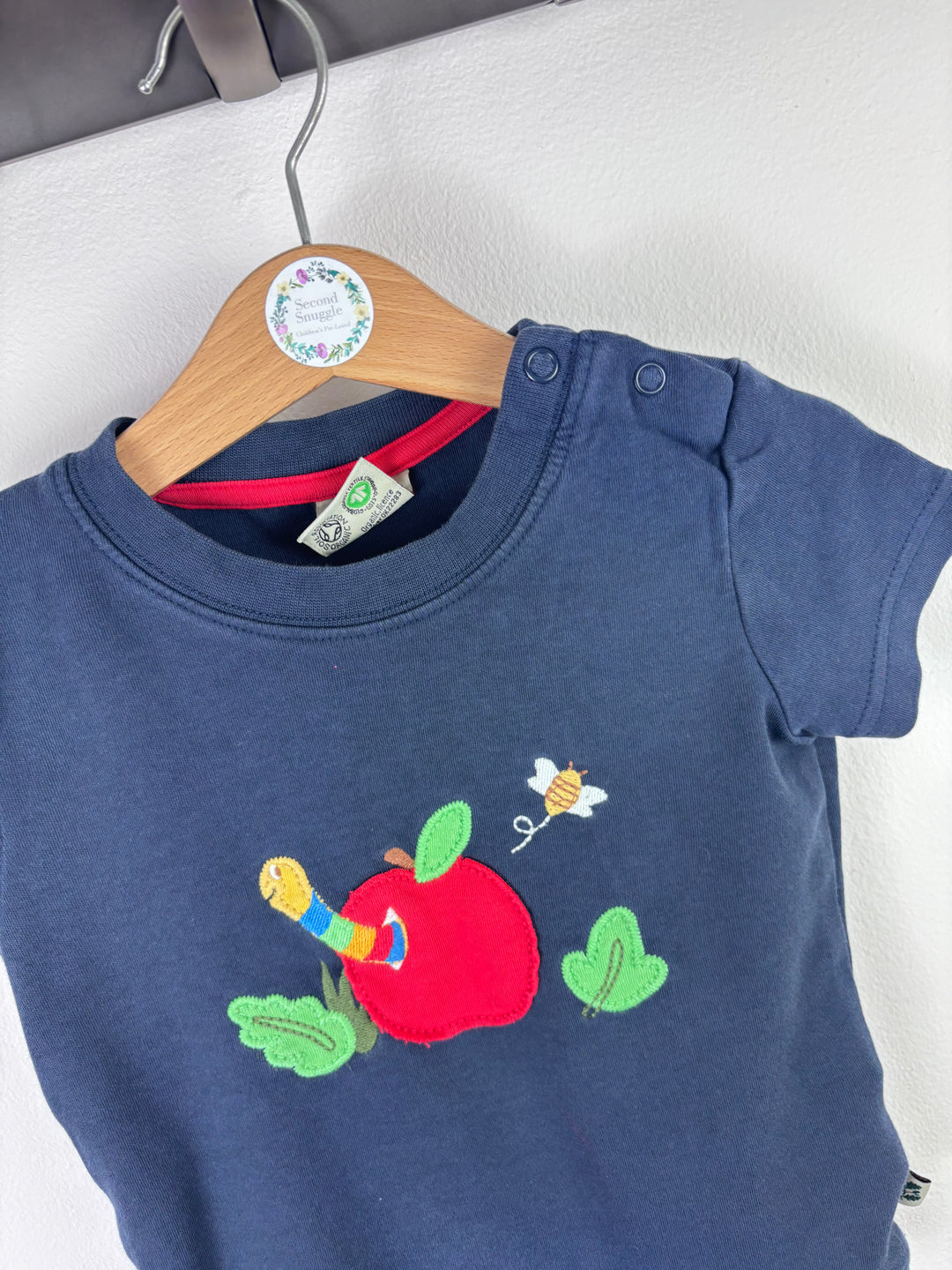 Frugi Navy Apple Appliqué Top 18–24 Months