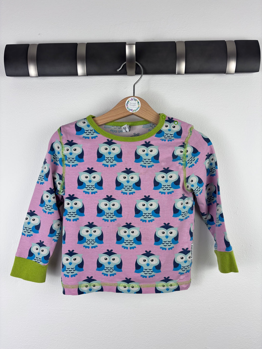 Maxomorra Owl Print Long Sleeve Top 92 (18-24 Months) PLAY-Tops-Second Snuggle Preloved