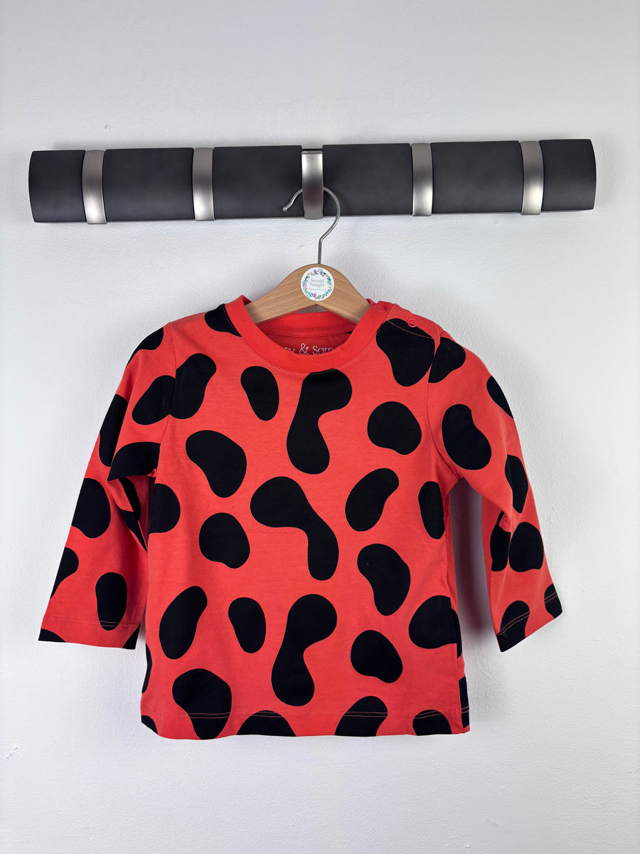 Lucy & Sam Red Spot Long Sleeve Top 18–24 Months-Tops-Second Snuggle Preloved