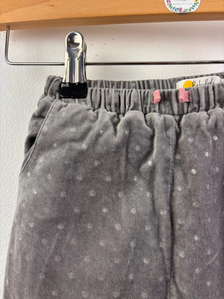 Baby Boden Grey Trousers with Silver Spot Print 12-18 Months-Trousers-Second Snuggle Preloved
