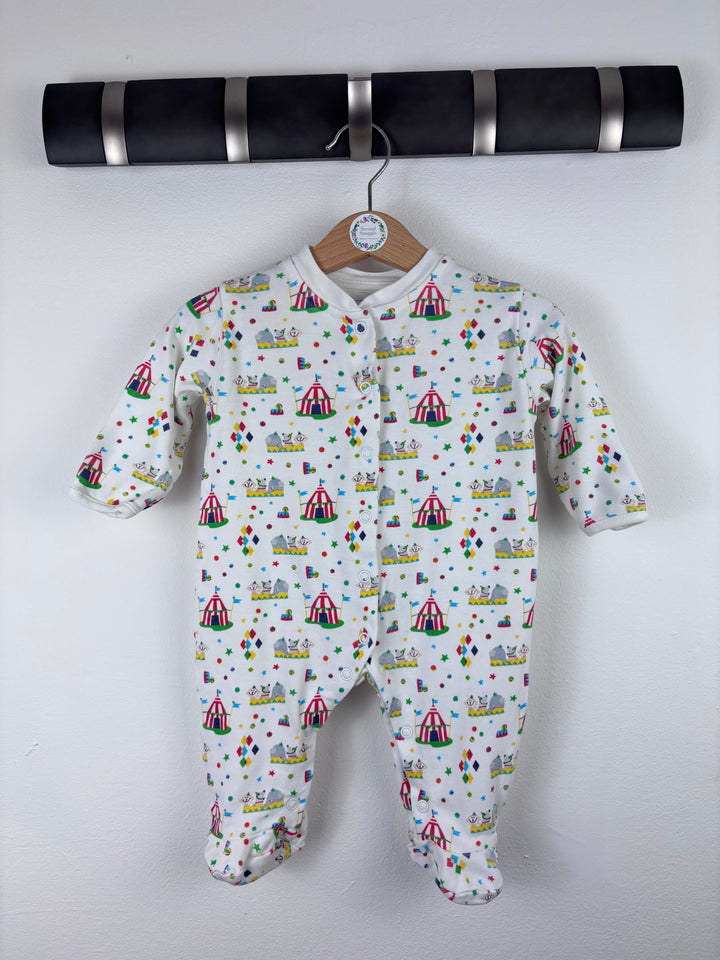 JoJo Maman Bébé Circus Sleepsuit 0–3 Months-Sleepsuits-Second Snuggle Preloved