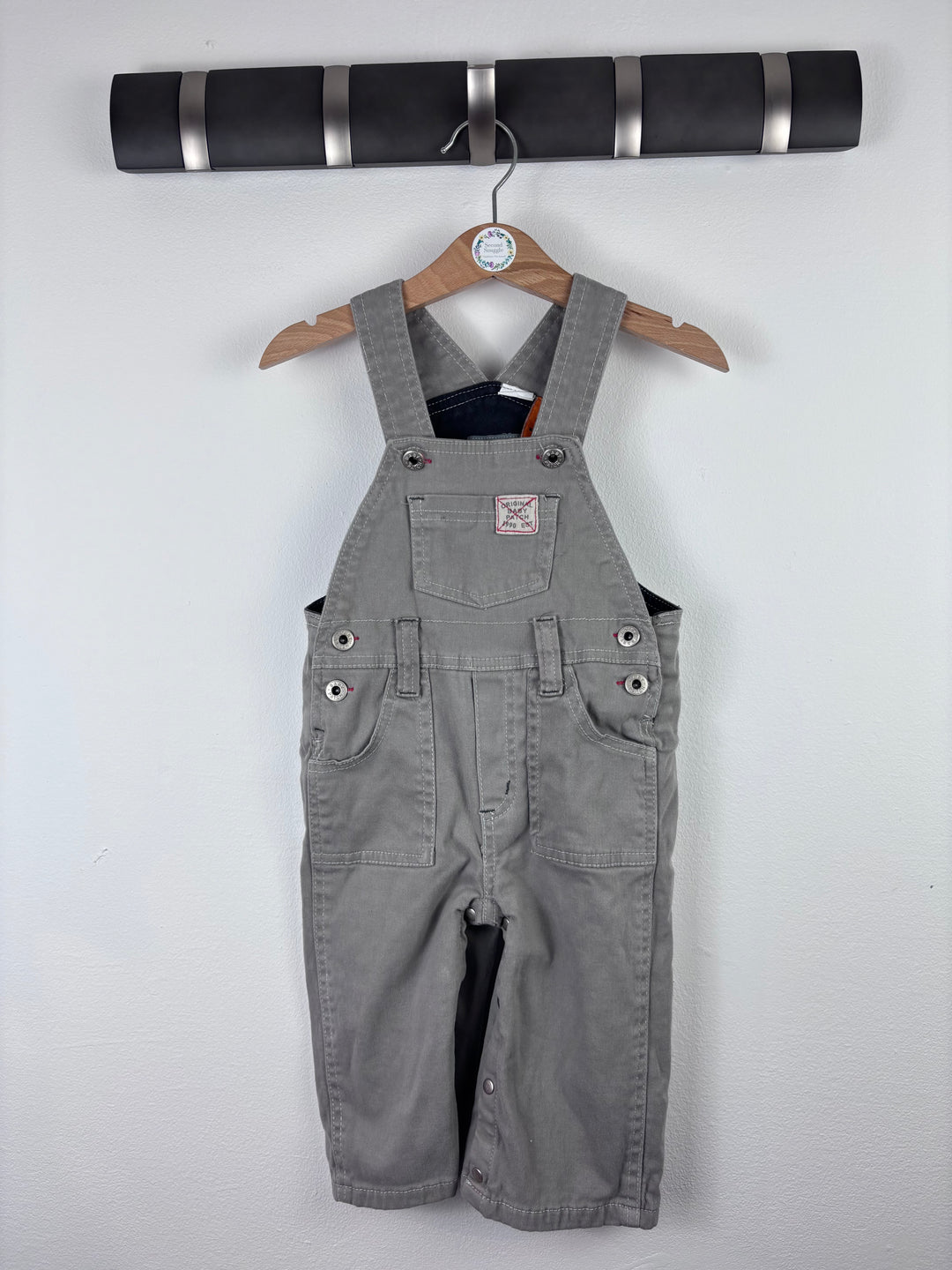 Pumpkin Patch Grey Dungarees 6-12 Months-Dungarees-Second Snuggle Preloved