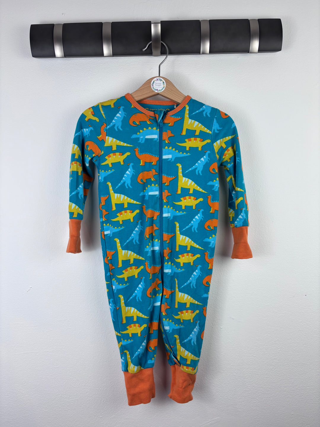 Frugi Dinosaur Sleepsuit 6-12 Months-Sleepsuits-Second Snuggle Preloved