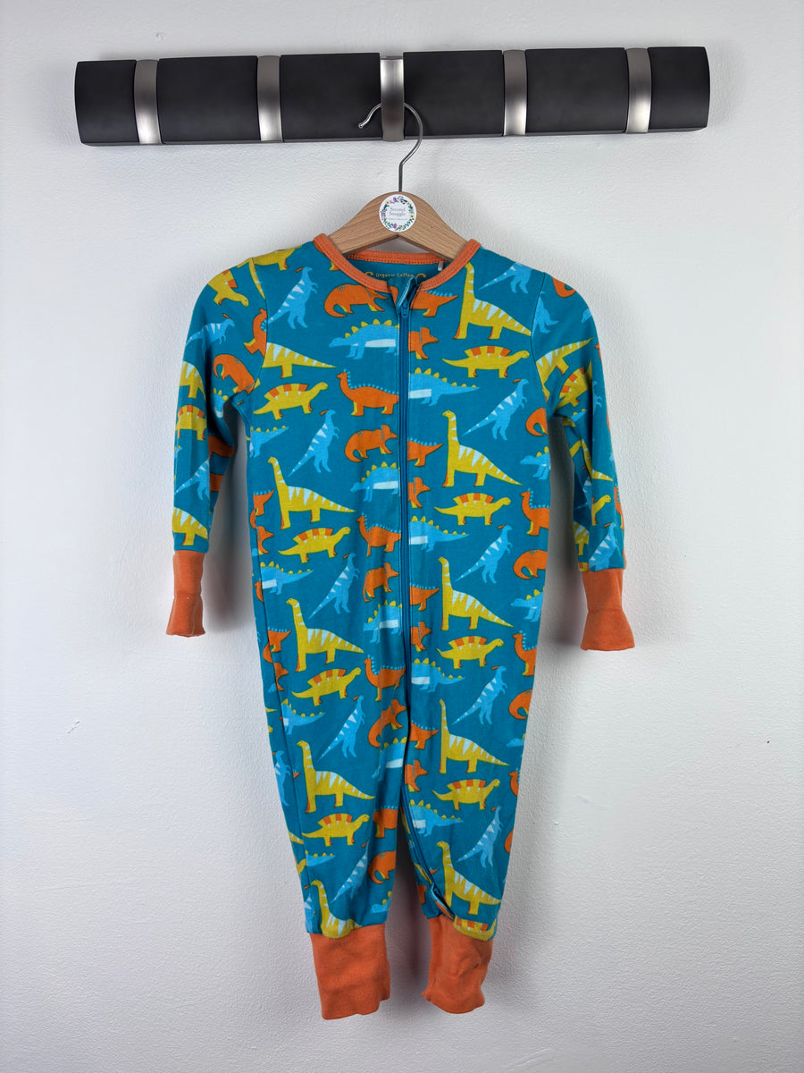 Frugi Dinosaur Sleepsuit 6-12 Months-Sleepsuits-Second Snuggle Preloved
