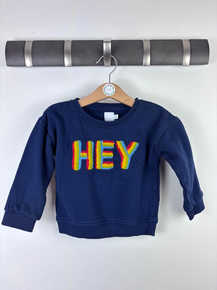 Blue Zoo HEY Sweatshirt 9-12 Months-Jumpers-Second Snuggle Preloved