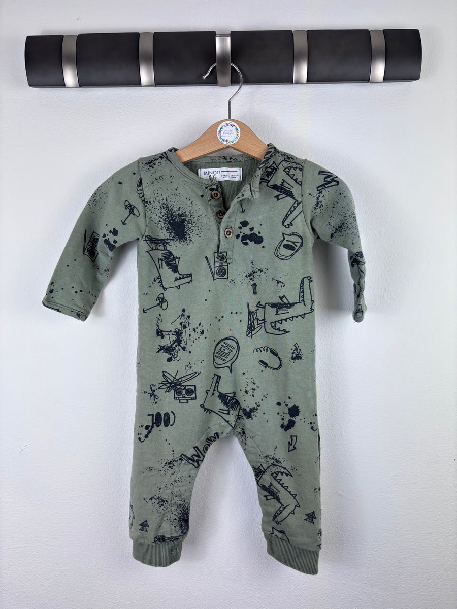Minoti Printed Romper 6-9 Months-Rompers-Second Snuggle Preloved