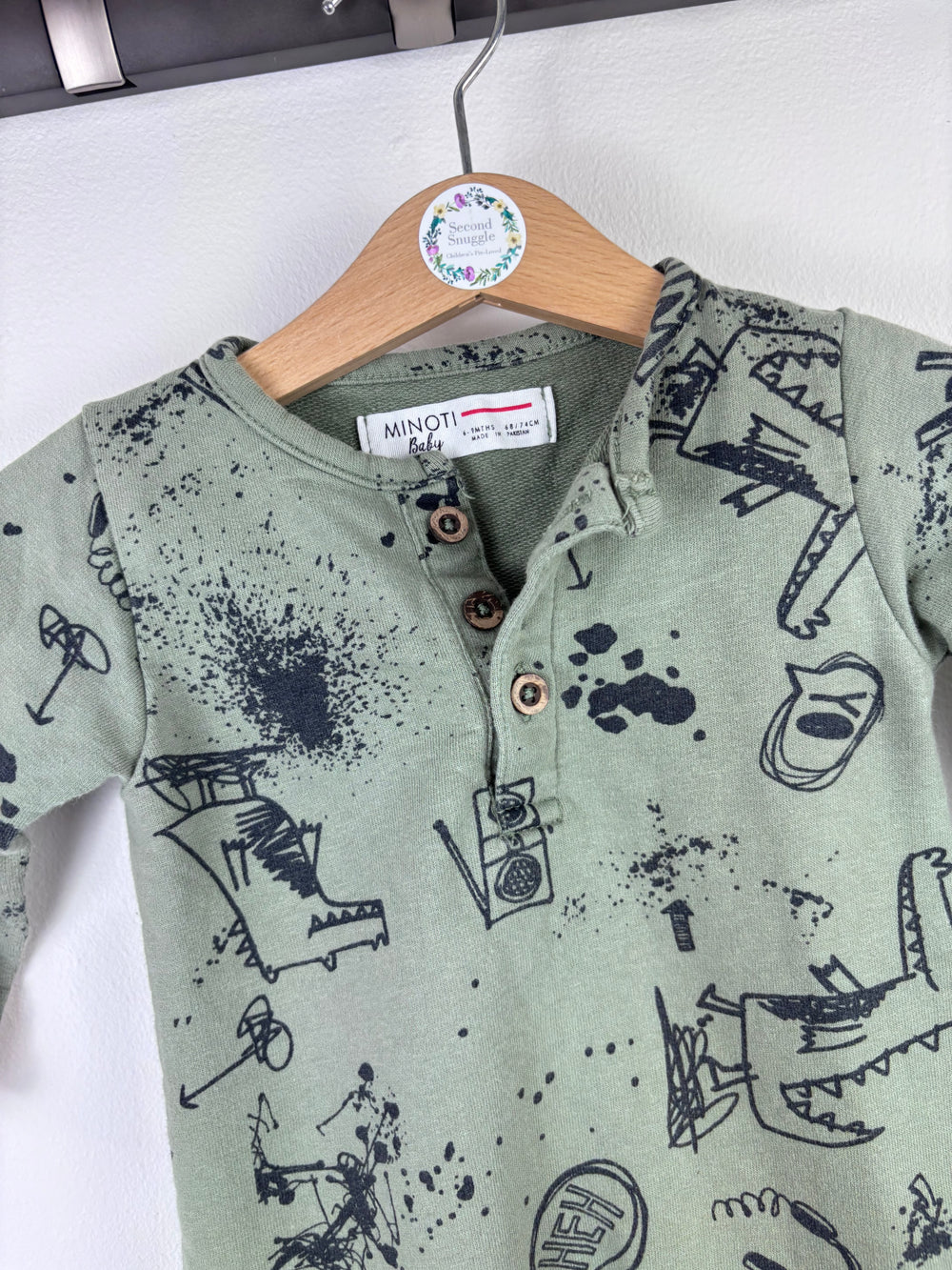 Minoti Printed Romper 6-9 Months-Rompers-Second Snuggle Preloved