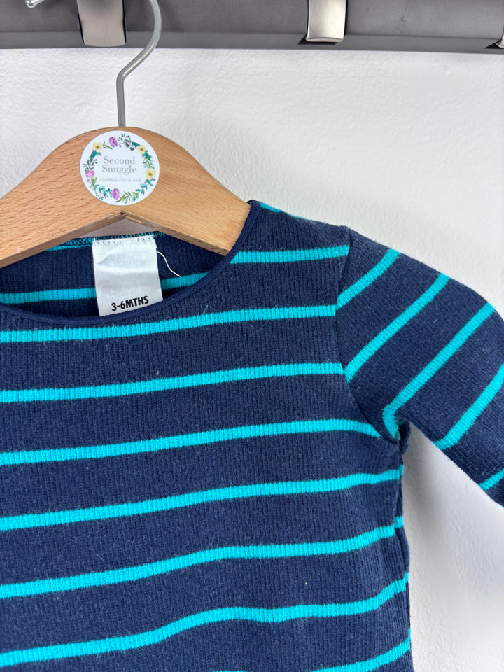 Bonds Stripe Bodysuit 3-6 Months-Vests-Second Snuggle Preloved