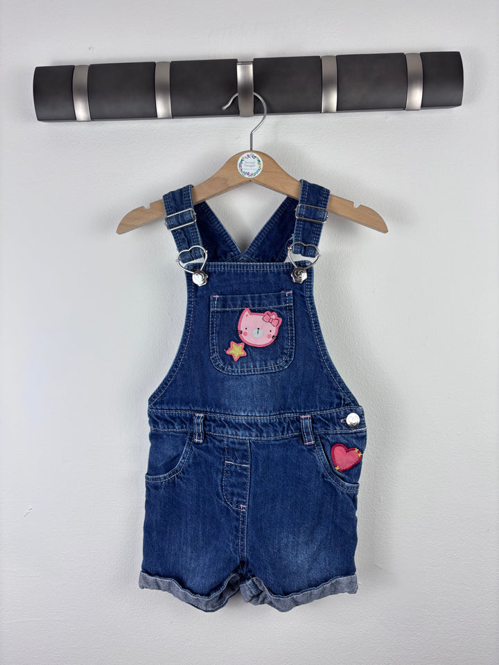 Primark Hello Kitty Dungaree Shorts 2-3 Years-Dungarees-Second Snuggle Preloved