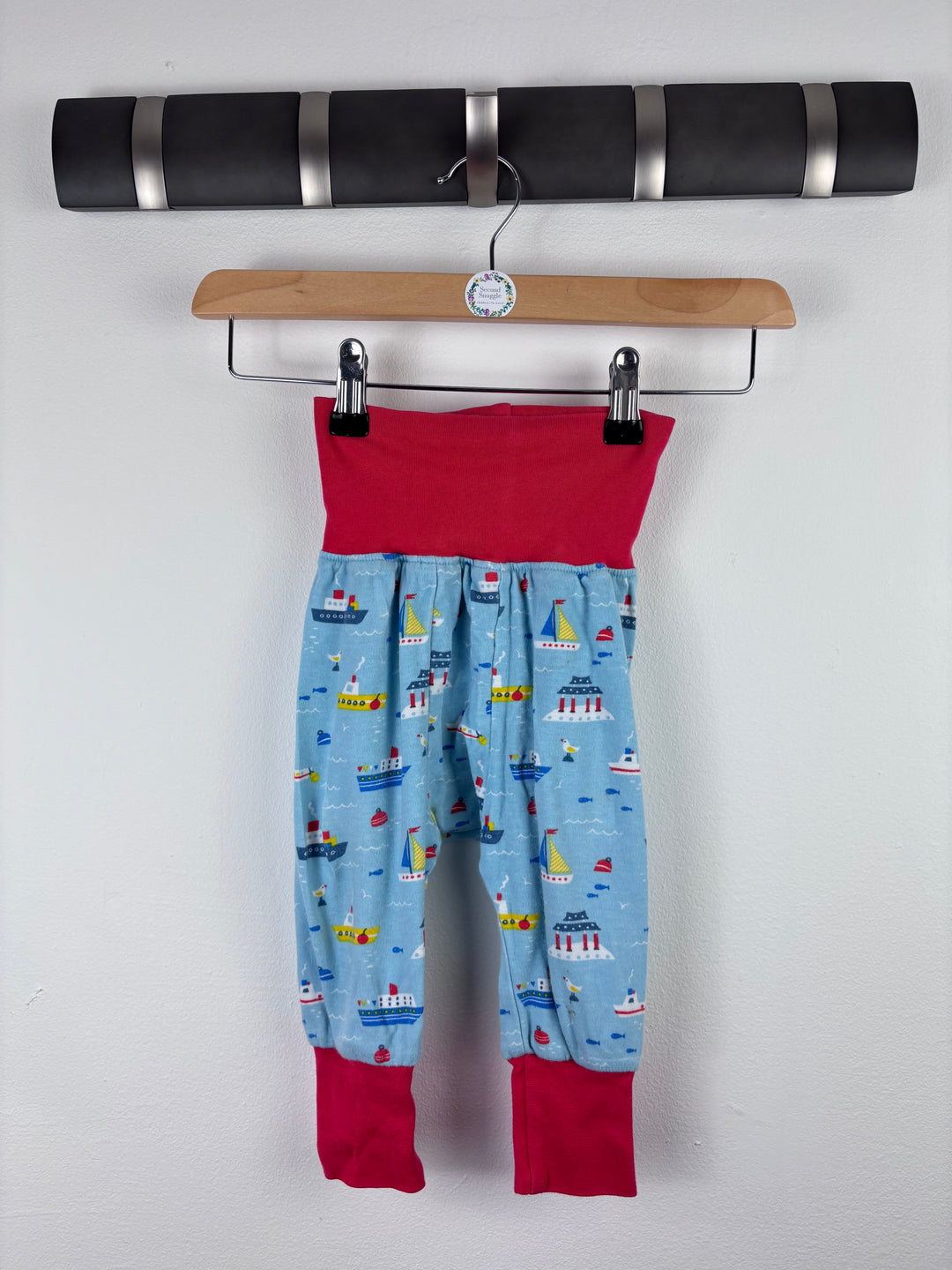 Frugi Boat Print Trousers 6-12 Months-Trousers-Second Snuggle Preloved
