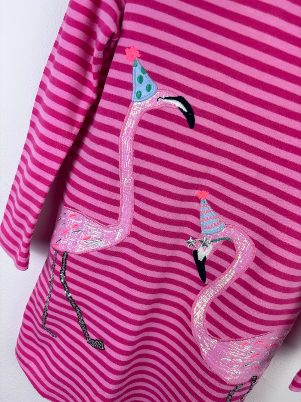 Joules Pink Stripe Flamingo Dress 6 Years-Dresses-Second Snuggle Preloved