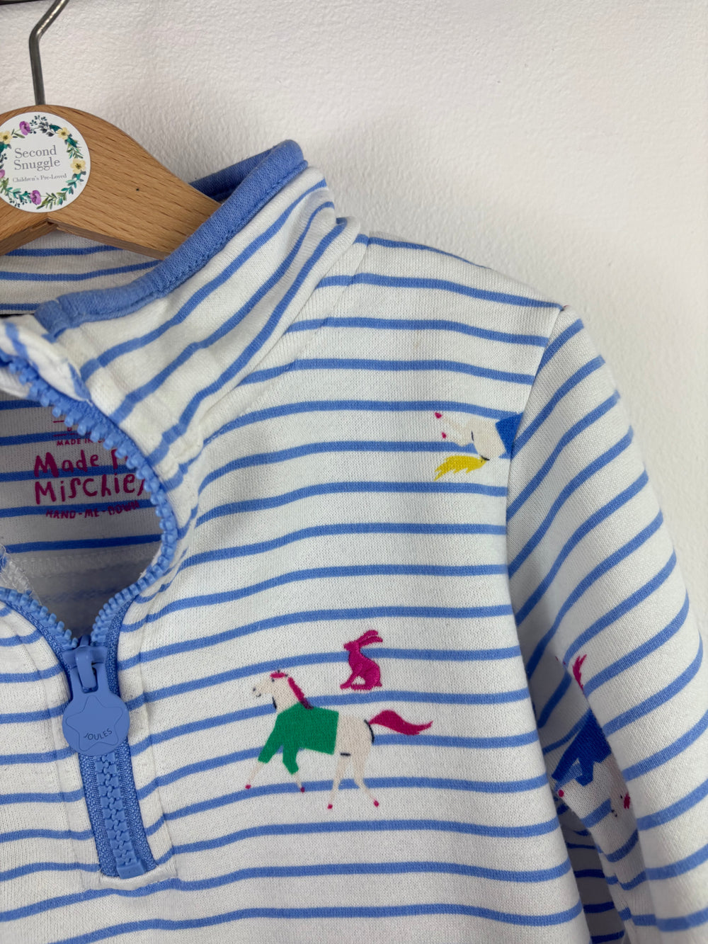 Joules Unicorn Stripe Fleece 8 Years-Jumpers-Second Snuggle Preloved