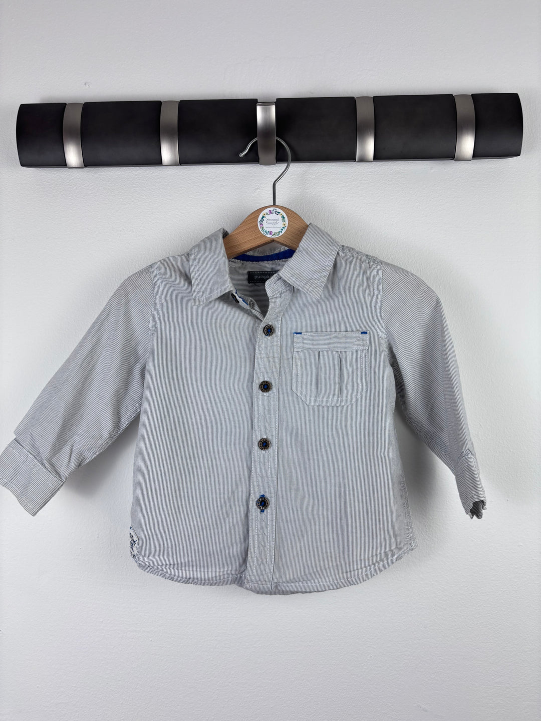 Pumpkin Patch Stripe Shirt 6-12 Months-Shirts-Second Snuggle Preloved